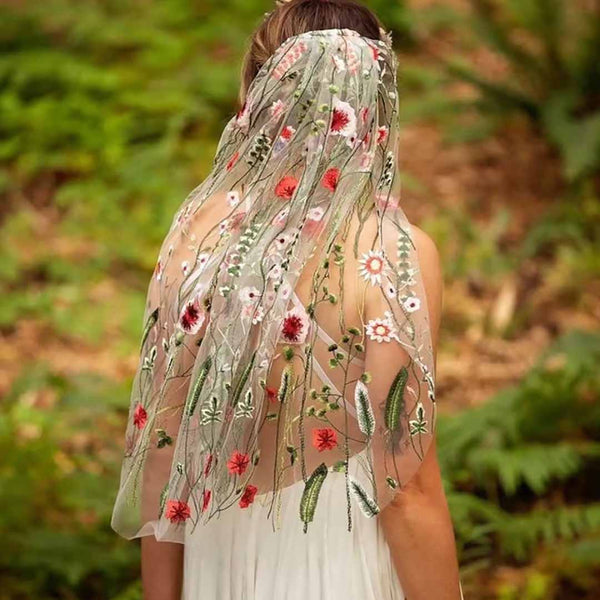 Floral Embroidered Veil