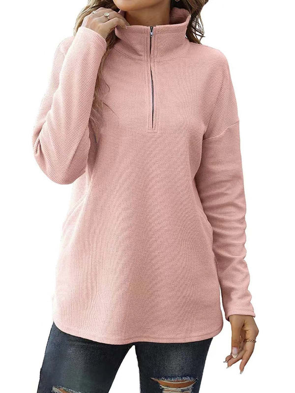 Half Zip Long Sleeve Knit Jumper