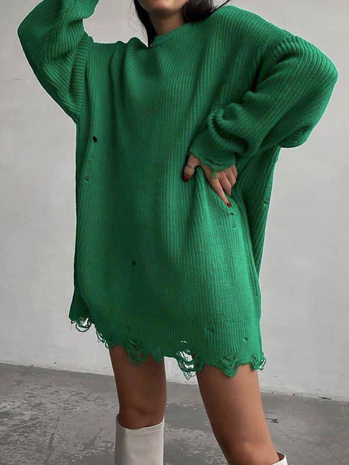 Oversize Loose Long Pullover Sweater Dress