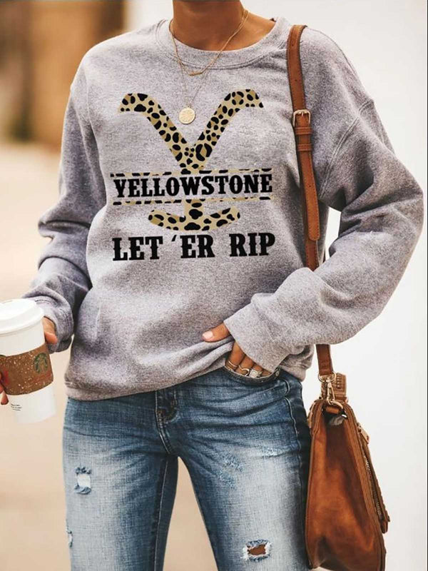 Yellowstone Let 'Em Rip Printed Casual Sweatshirt