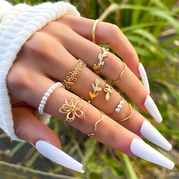 Bohemian Vintage Rings Set 2023 Trendy Jewelry Gift