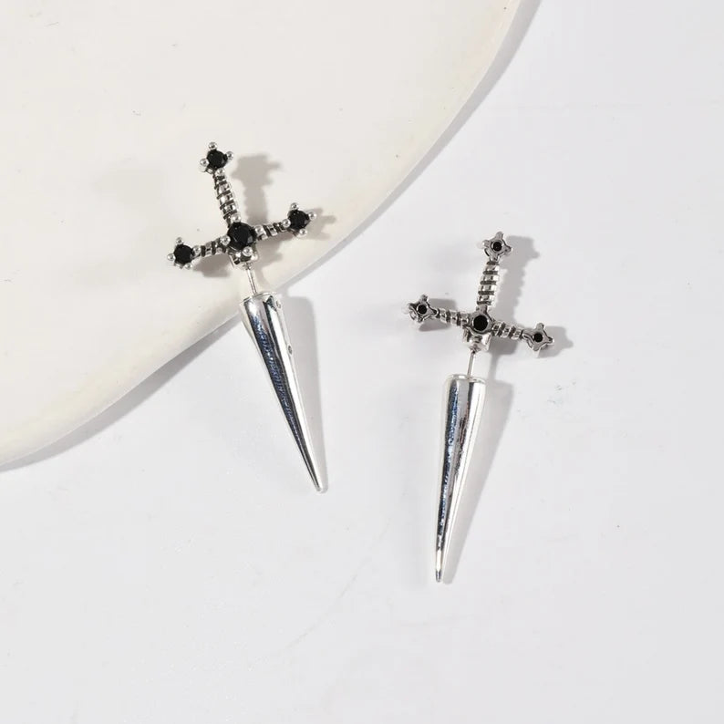 Sword Medieval Knight Goth Drop Earring