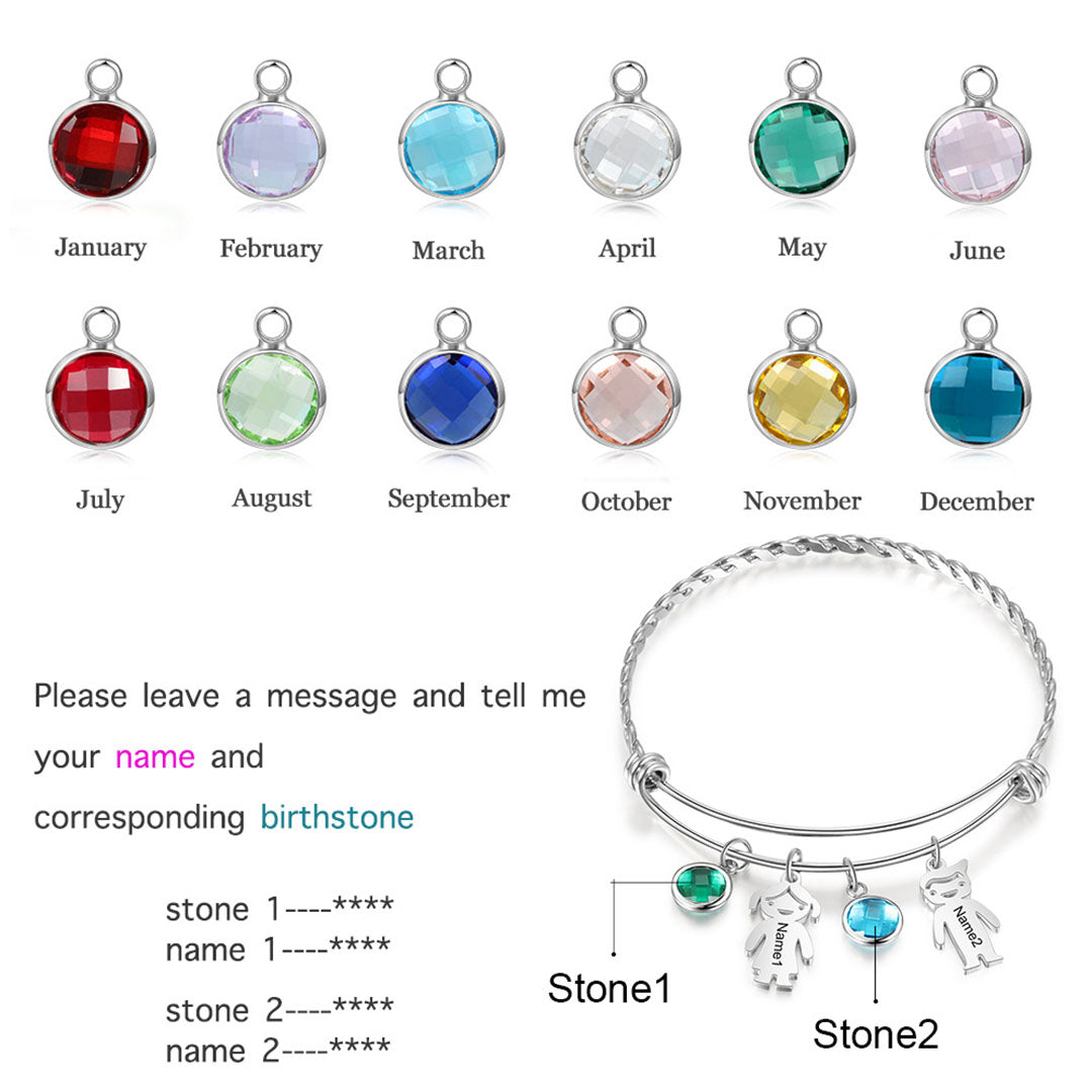 Personalized Kids Birthstones Bracelet