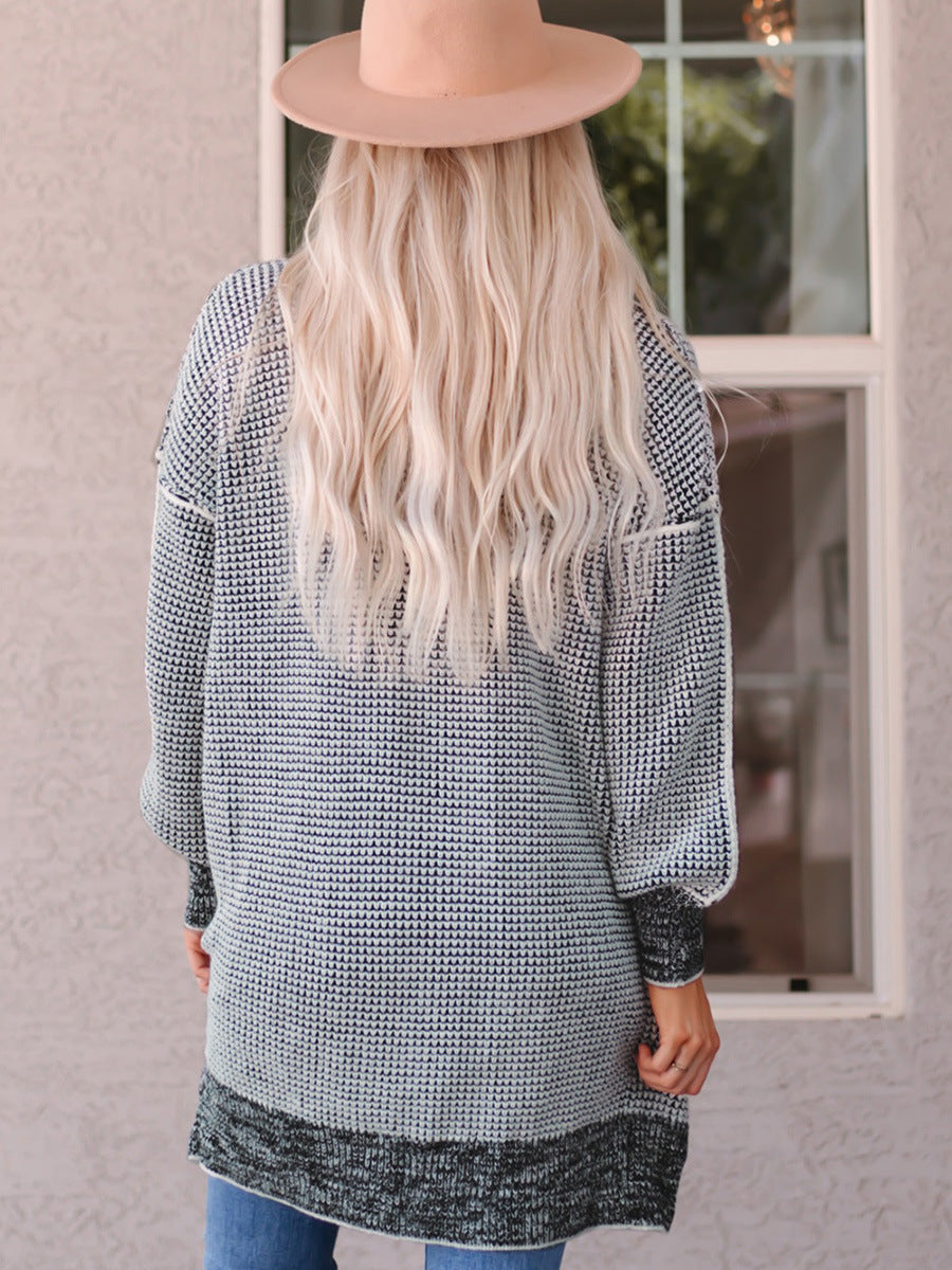 Heathered Open Front Longline Cardigan