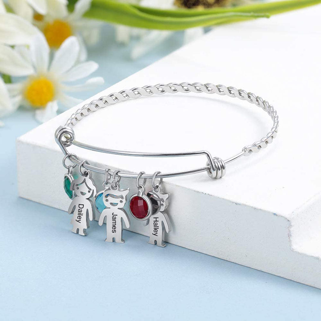 Personalized Kids Birthstones Bracelet