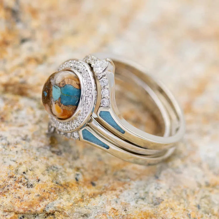 Bohemia Vintage Turquoise 3-Piece Ring