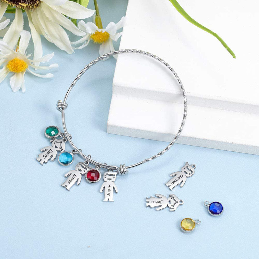 Personalized Kids Birthstones Bracelet