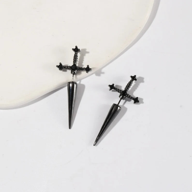 Sword Medieval Knight Goth Drop Earring