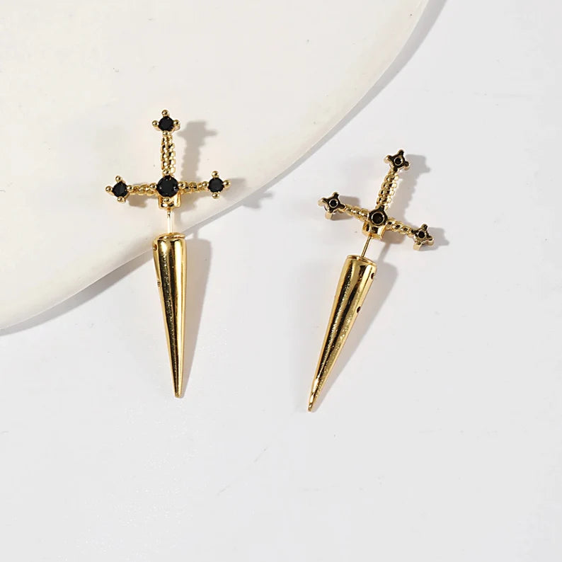 Sword Medieval Knight Goth Drop Earring