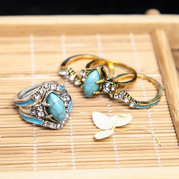 Turquoise Creative 3-Piece Ring