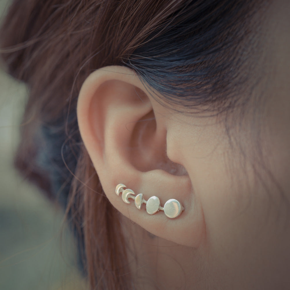 Lunar Phases Sterling Silver Earrings