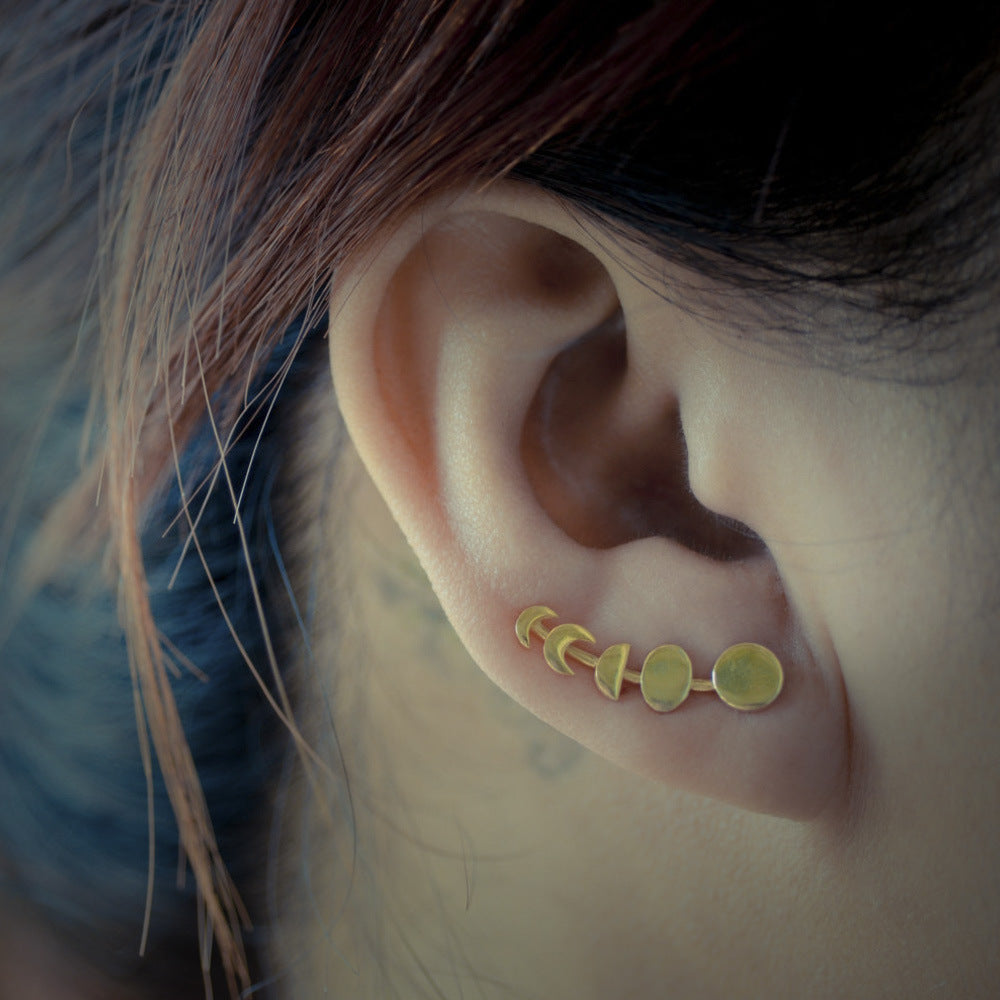 Lunar Phases Sterling Silver Earrings