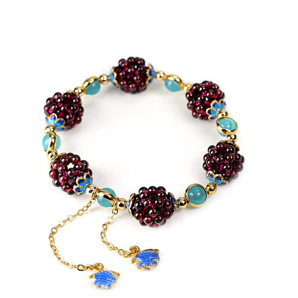 Natural Garnet Stone Pomegranate Bracelet