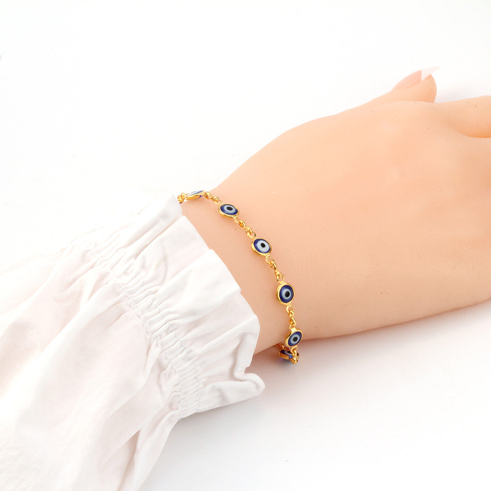 Blue Evil Eye Chain Bracelet