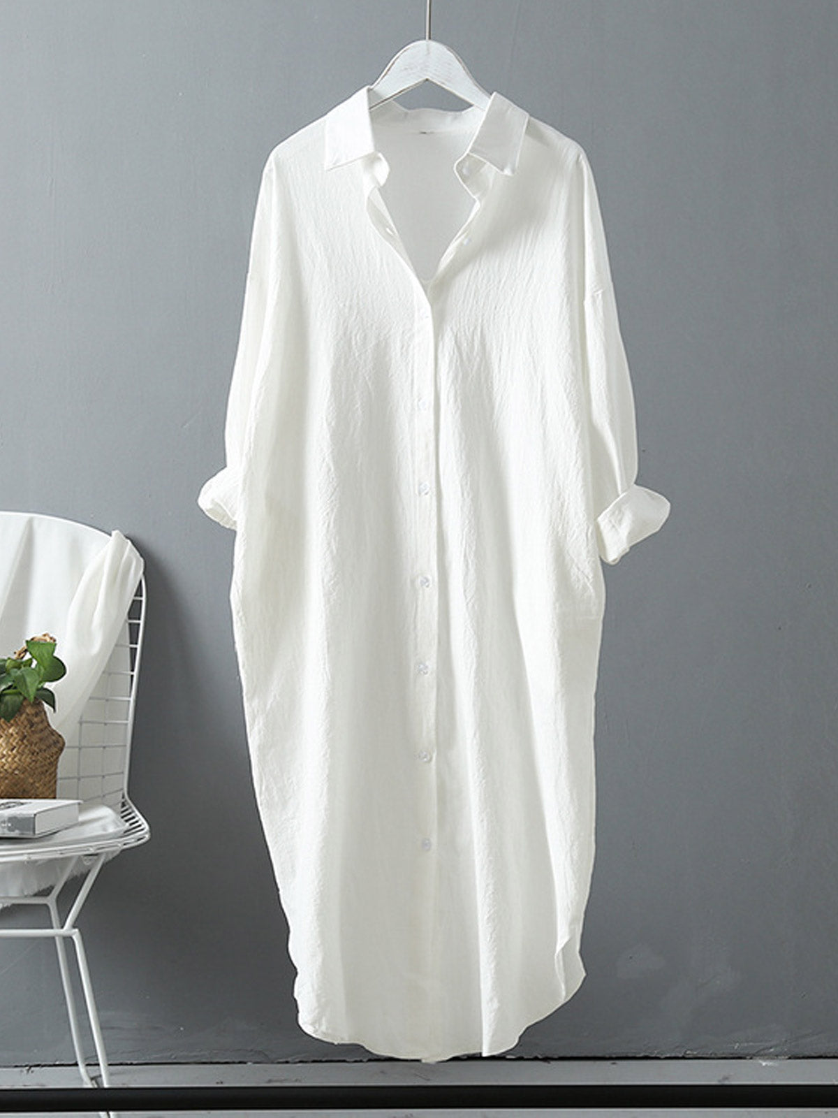 Loose Maxi Button Down Shirt Dress