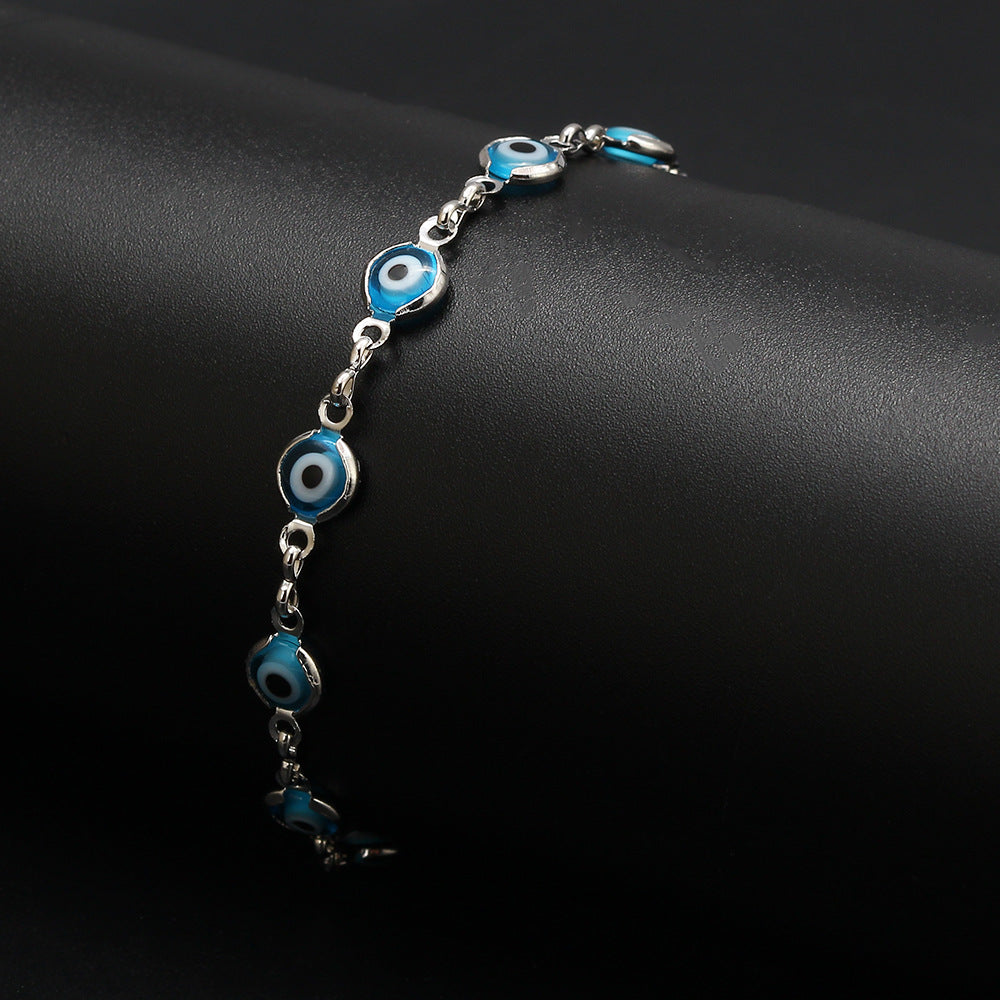 Blue Evil Eye Chain Bracelet