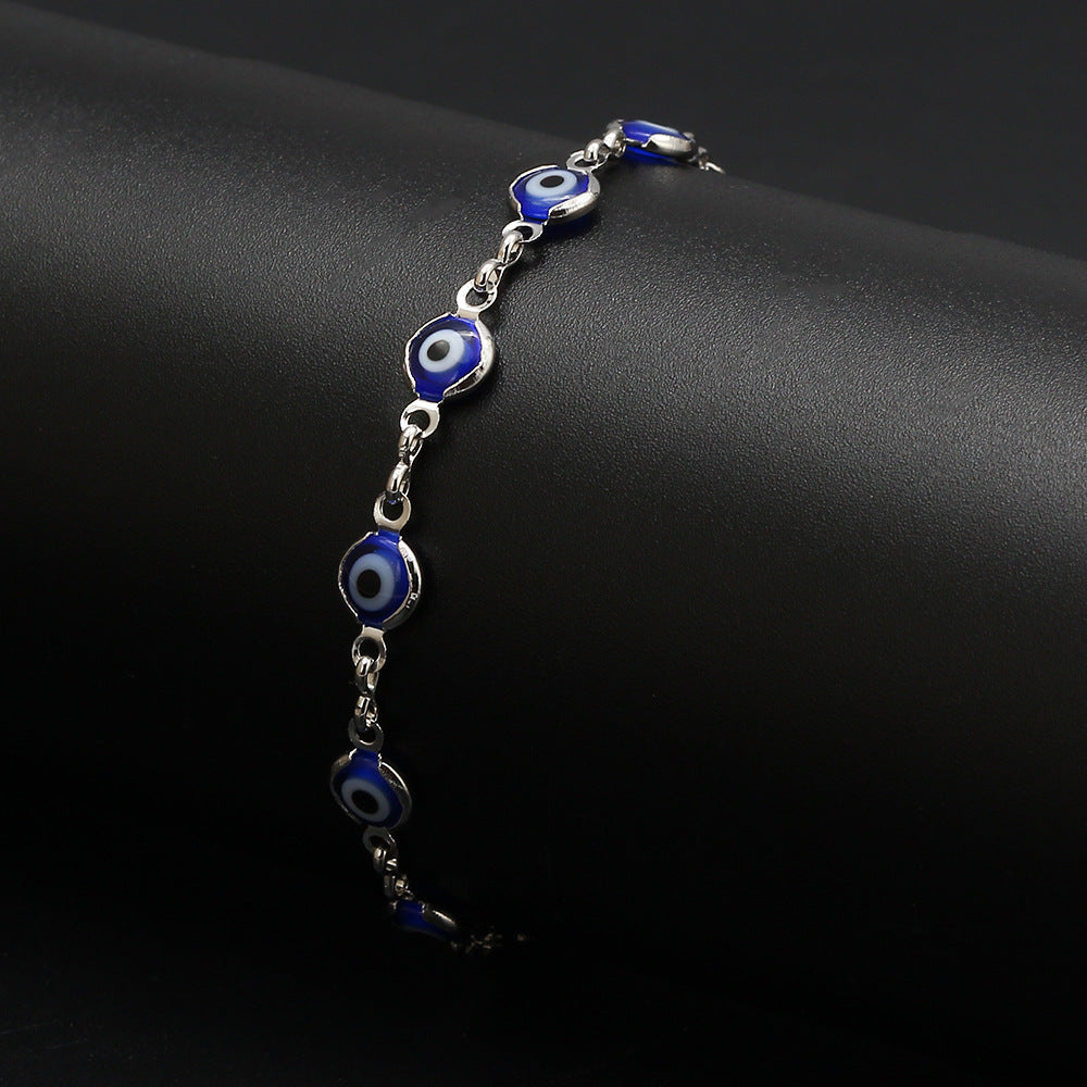 Blue Evil Eye Chain Bracelet