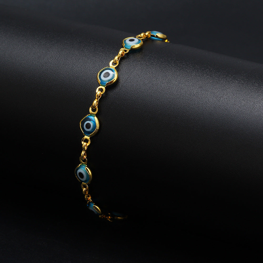 Blue Evil Eye Chain Bracelet