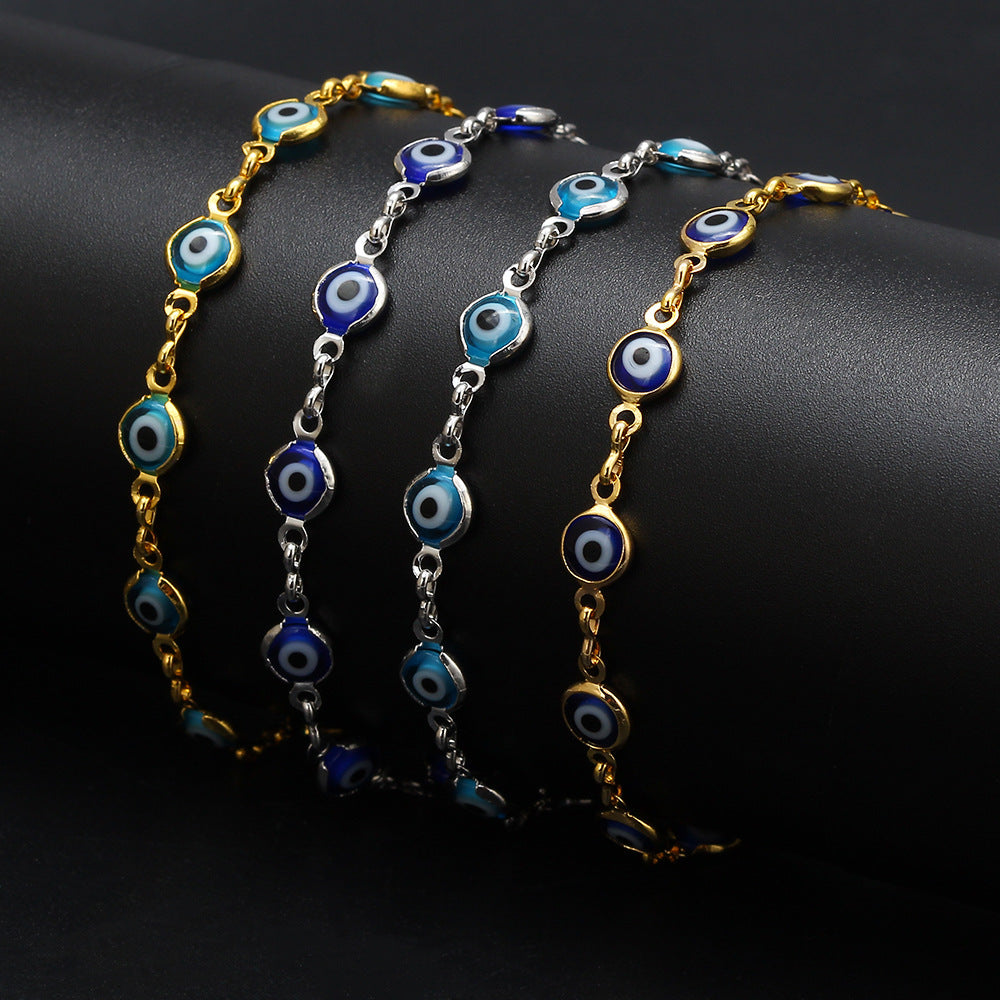 Blue Evil Eye Chain Bracelet