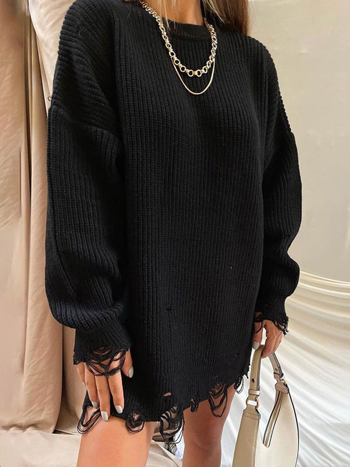 Oversize Loose Long Pullover Sweater Dress