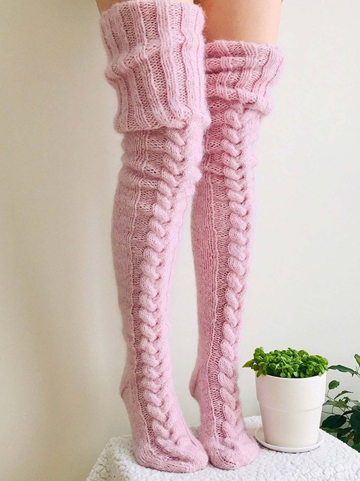 Warm Over Knee Extra Long Knitted Socks