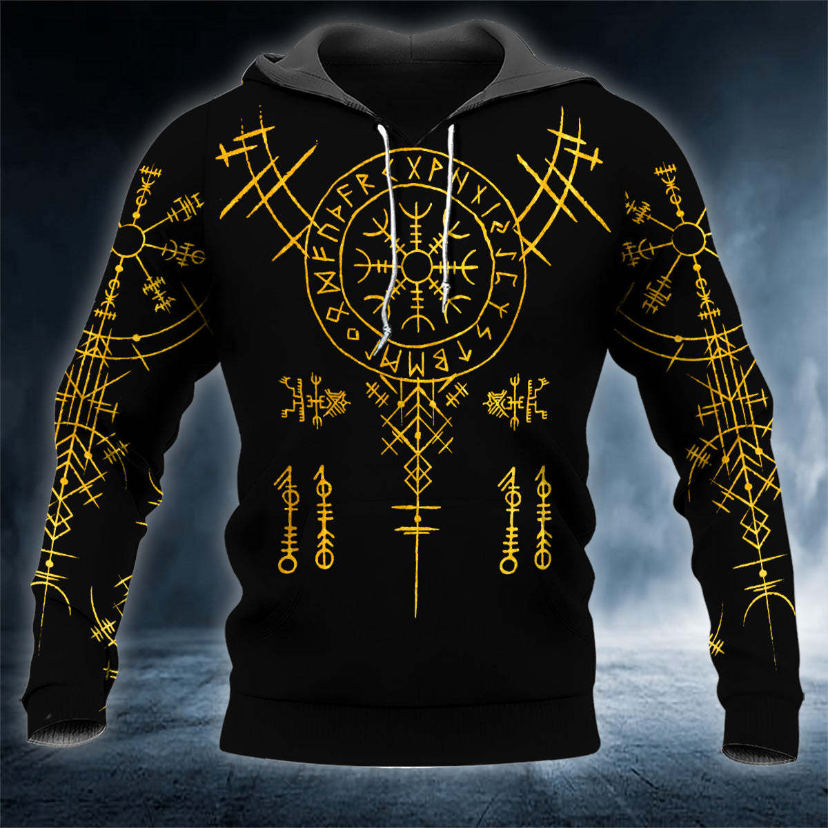 Helm Of Awe Symbol - Viking 3D All Over Printed Hoodie