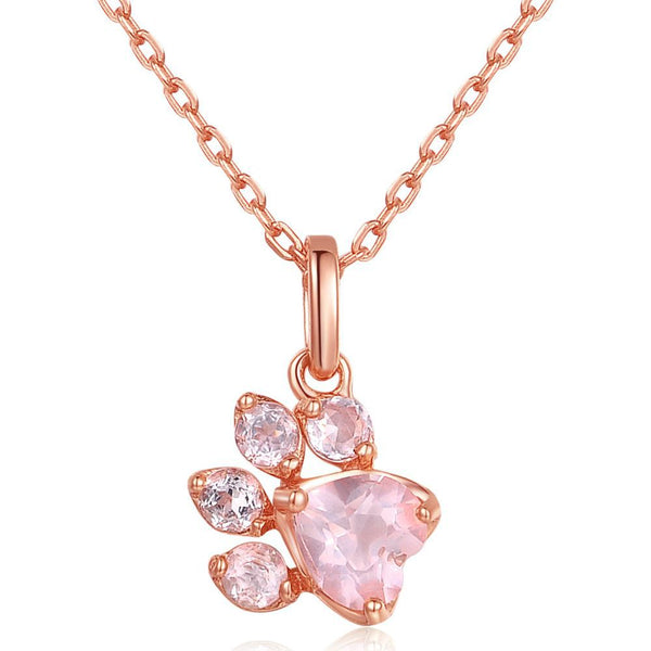 Crystal Paw Dainty Necklace