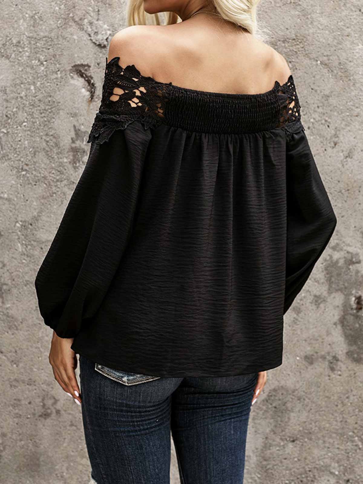 Off The Shoulder Lace Design Blouses