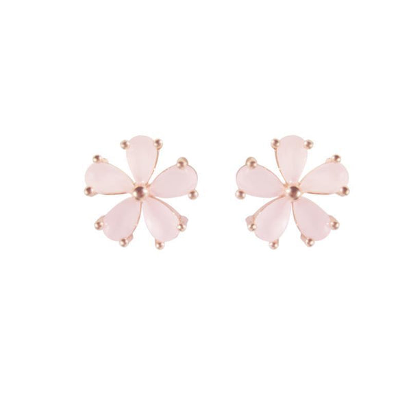 Pink Floral Stud Earrings