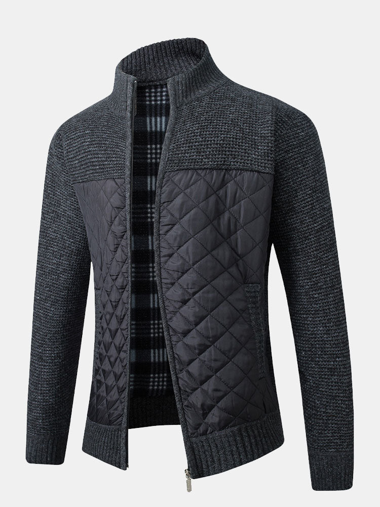 Quilted Patchwork Zip Up Jacket