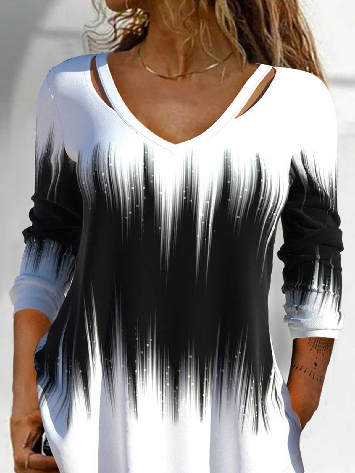 Cut Out Black Ombre Top