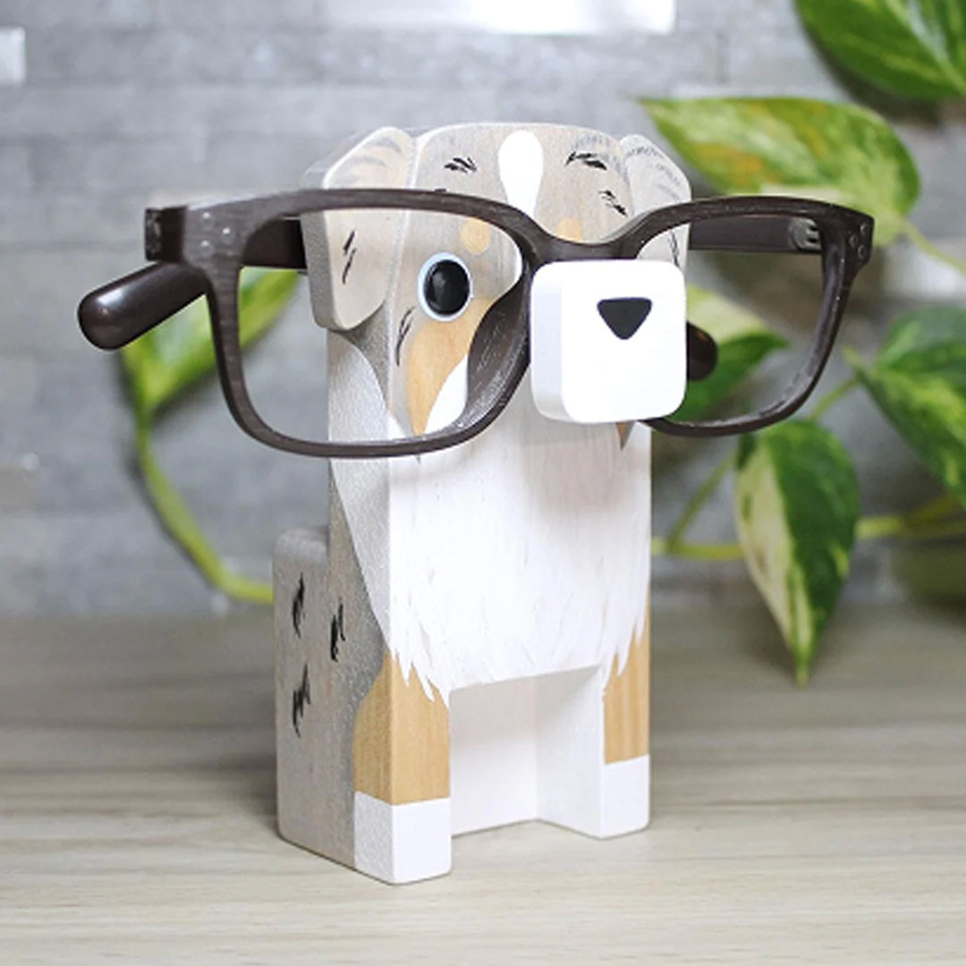 Australian Shepherd Glasses Handmade Holder Art Gift