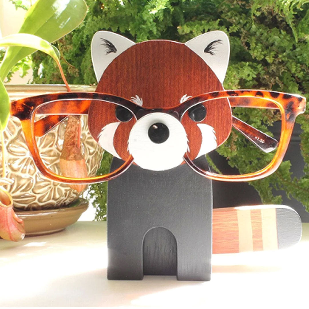 Red Panda Glasses Handmade Holder Art Gift