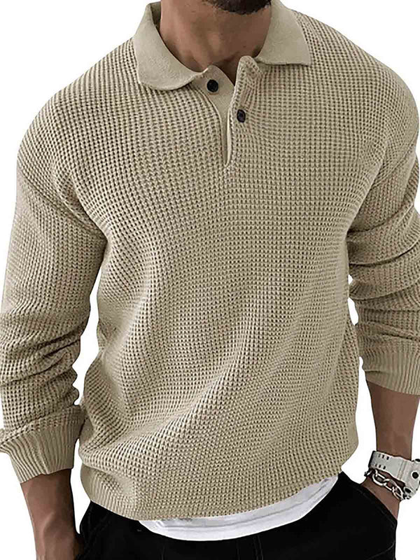 Men's Lapel Knitted Sweater