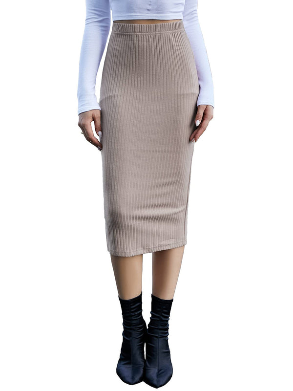 Knit Ribbed Bodycon Pencil Skirts