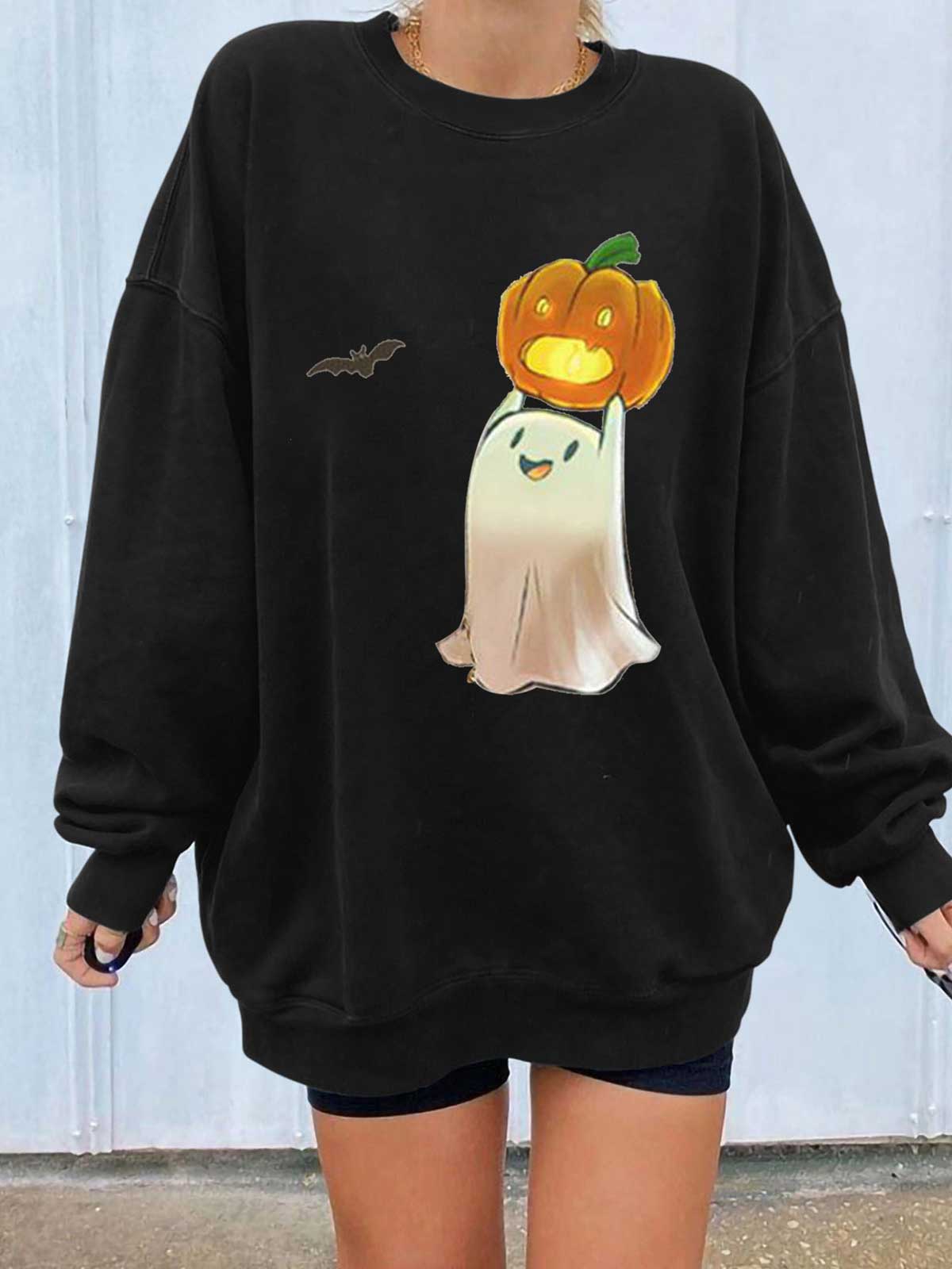 Halloween Boo & Pumpkin Sweatshirt