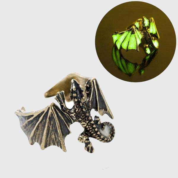 Glow In The Dark Roosting Dragon Ring