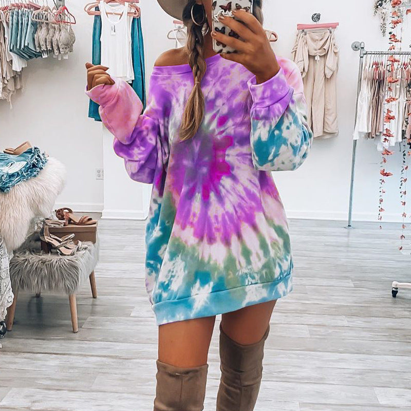 Women's Tie-Dye Long Sleeve Tops