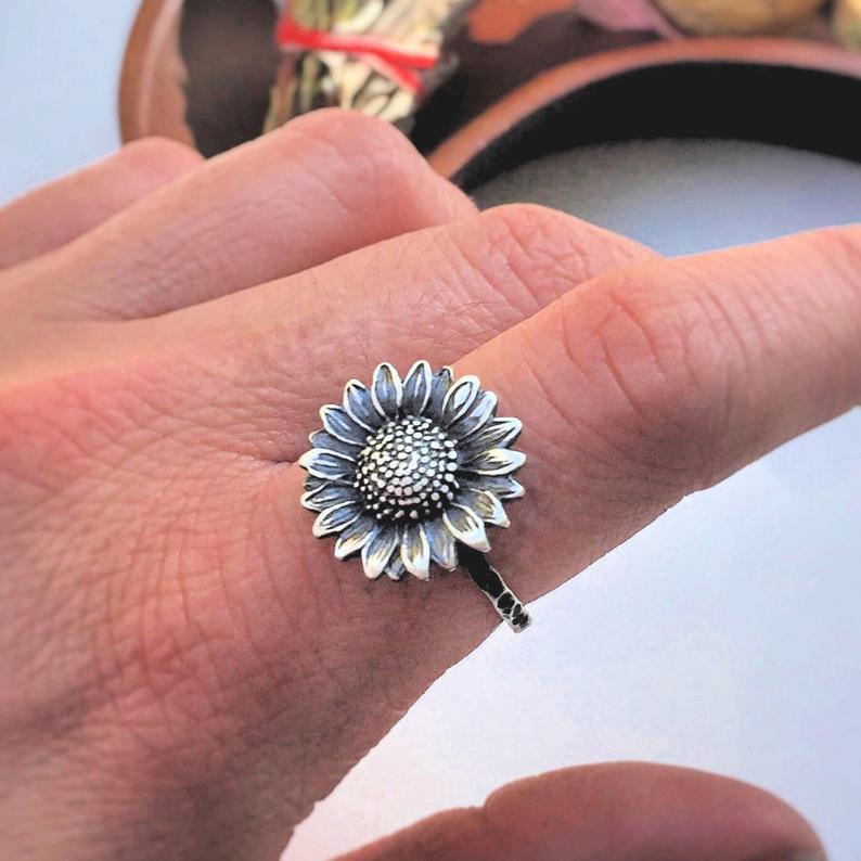 Boho Sunflower Ring