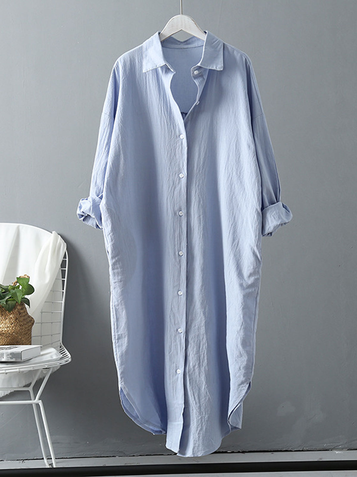 Loose Maxi Button Down Shirt Dress