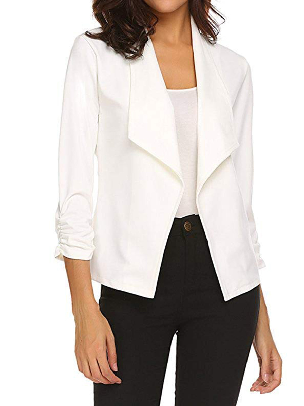 Thin 3/4 Ruffled Sleeves Blazer