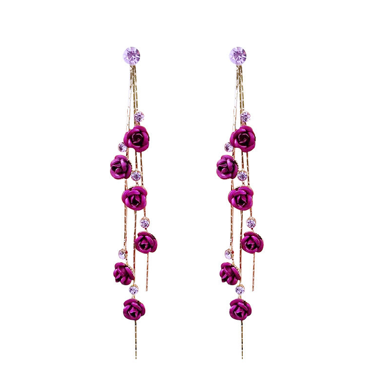 Rose Flower Drop Earrings