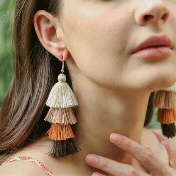 Handmade Tassel Dangle Earrings