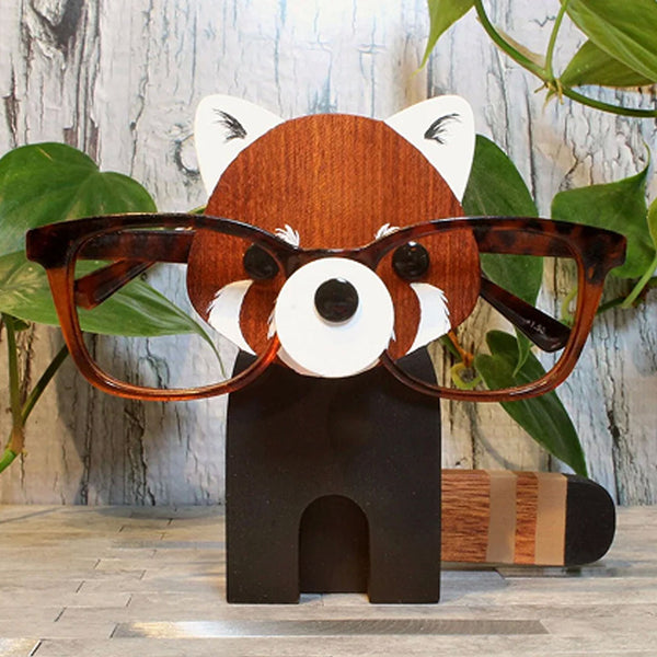 Red Panda Glasses Handmade Holder Art Gift