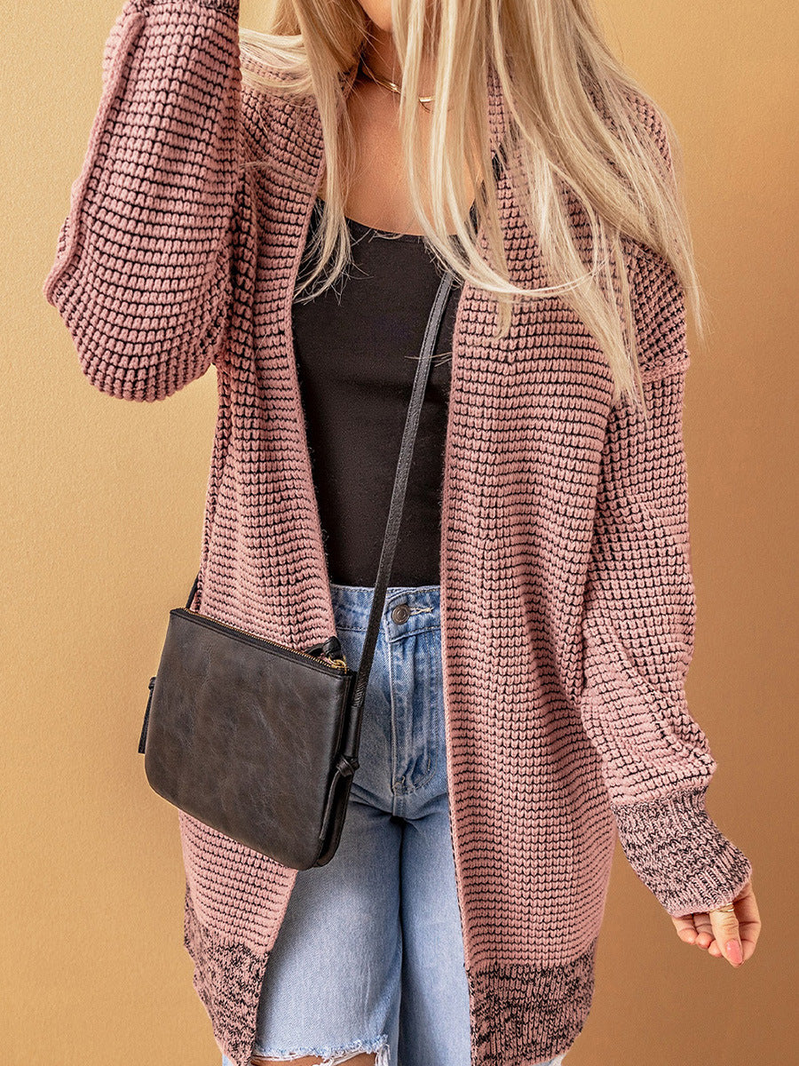 Heathered Open Front Longline Cardigan