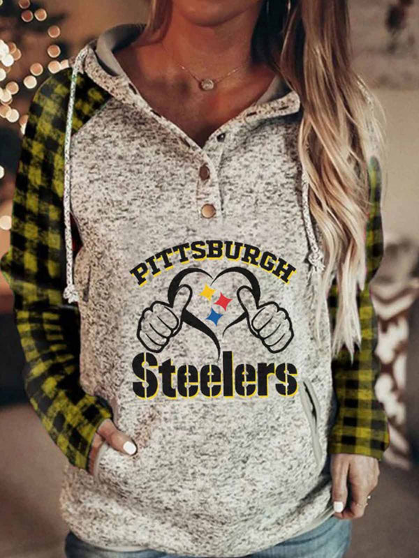 Pittsburgh Steelers Plaid Hoodie