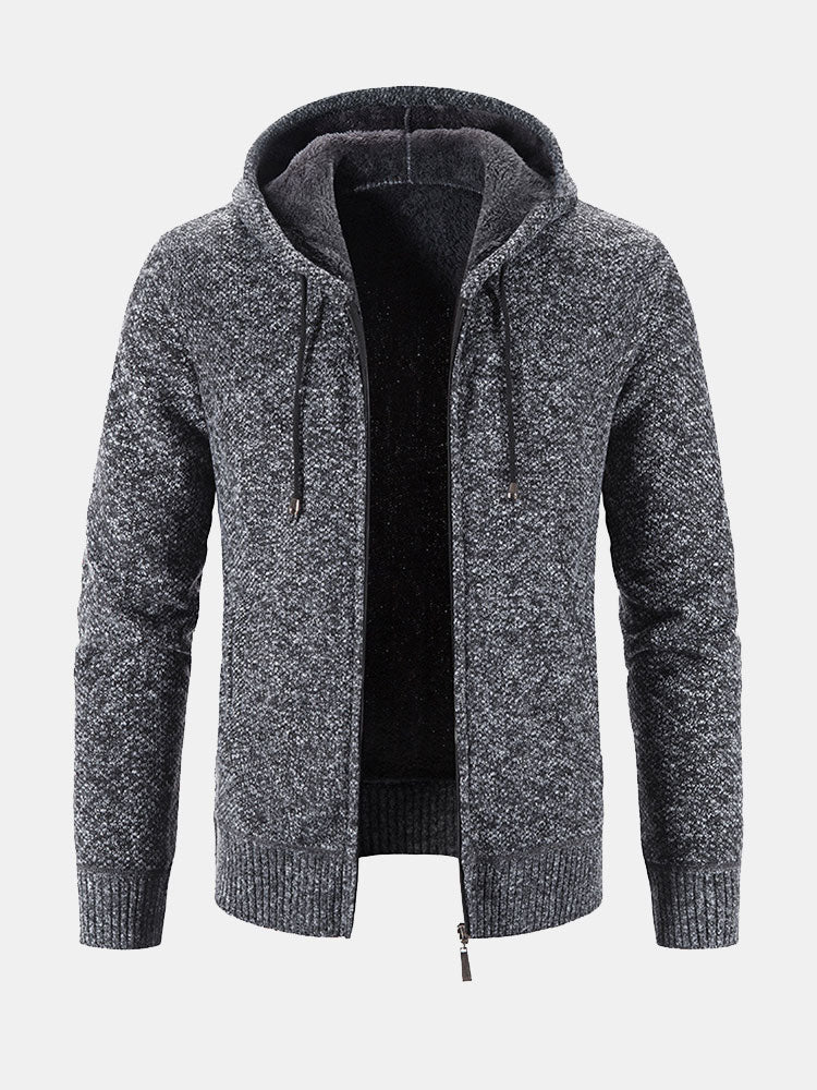 Man Zip Up Hooded Sweater