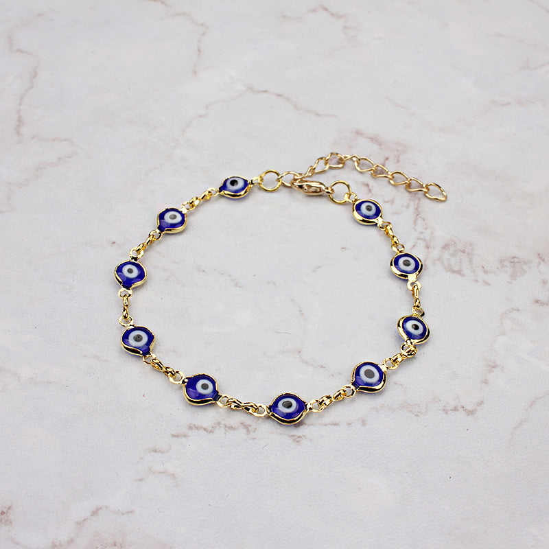 Blue Evil Eye Chain Bracelet