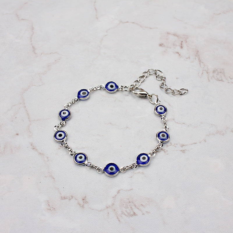 Blue Evil Eye Chain Bracelet