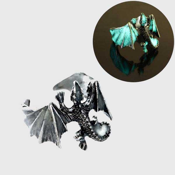 Glow In The Dark Roosting Dragon Ring